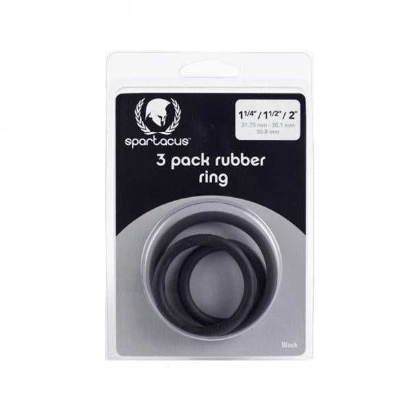 Spartacus Rubber Cock Ring (set Of 3)