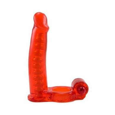 Double Penetrator Cock Ring Red
