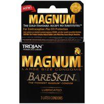 Trojan Magnum Bareskin 3 Pack Large Size Condoms