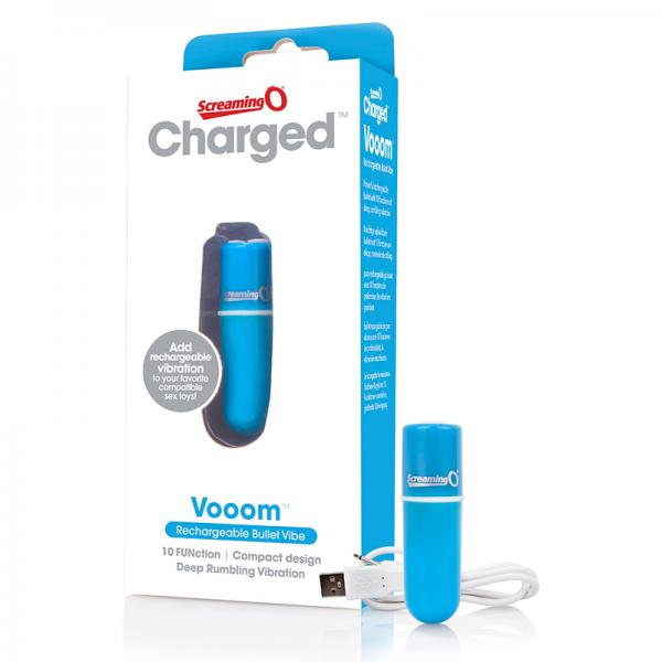 Screaming O Charged Vooom Rechargeable Bullet Vibe - Blue