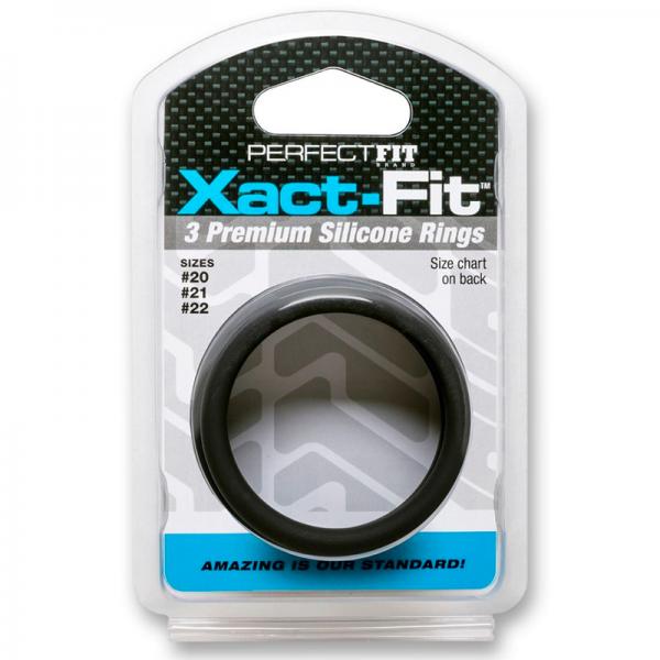 Perfect Fit Xact-fit Silicone Rings L-xl (#20, #21, #22) Black