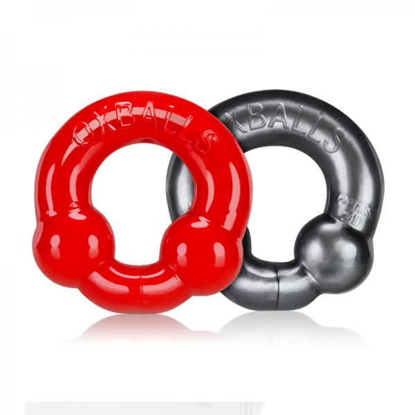 Oxballs 2-pack Cockring, Steel & Red