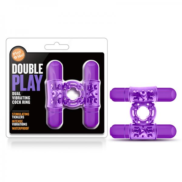 Play With Me - Double Play - Dual Vibrating Cockring - Purple