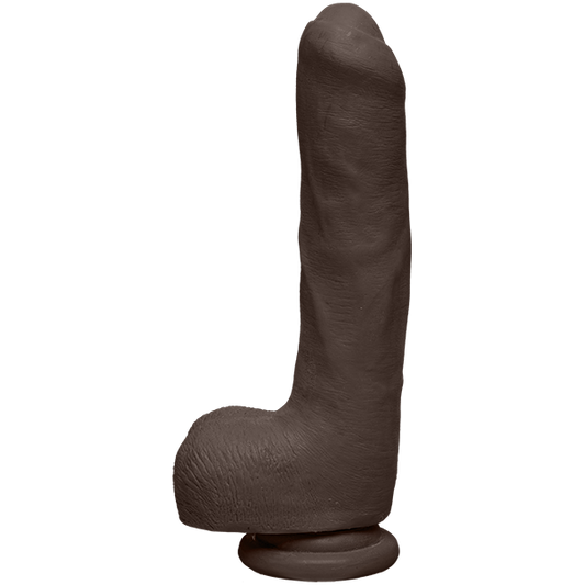 The D 9 inches Uncut D Dildo with Balls Black