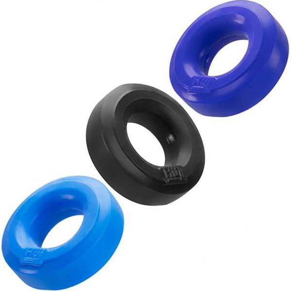 Hunkyjunk Huj3 3-pack C-ring,  Blue Multi